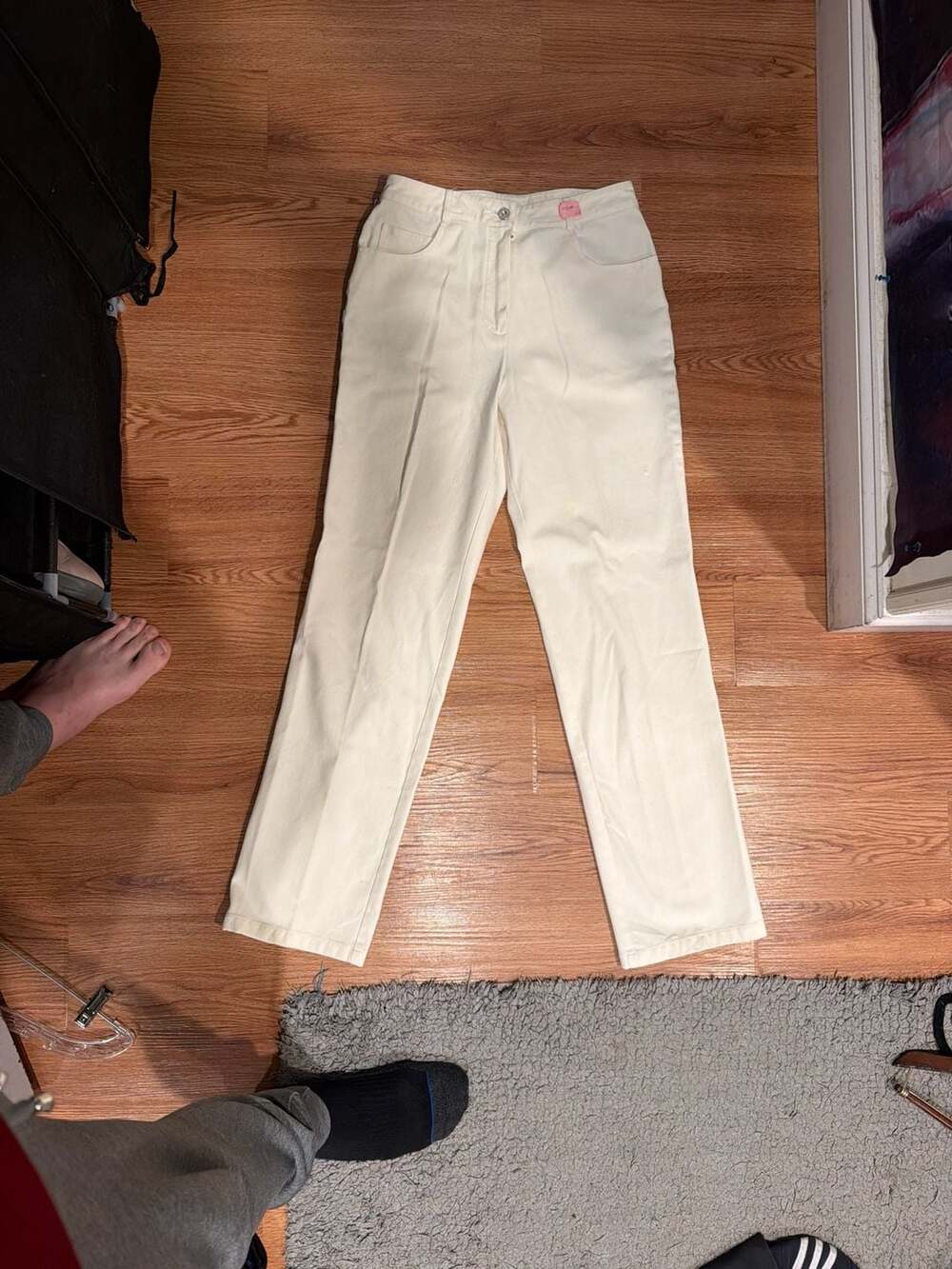St. John Sport Cream Straight Leg Pants Size 4